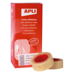 CINTA ADHESIVA TRANSPARENTE 33MX19MM 8U APLI 11328