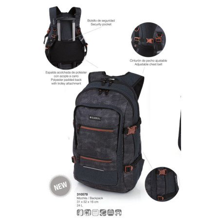 MOCHILA ADAPTABLE 52CM GABOL19 URBAN ZEN 310578
