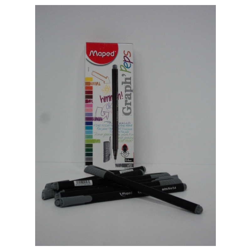 ROTULADOR MAPED GRAPH'PEPS 0,4 GRIS C/12U 749123