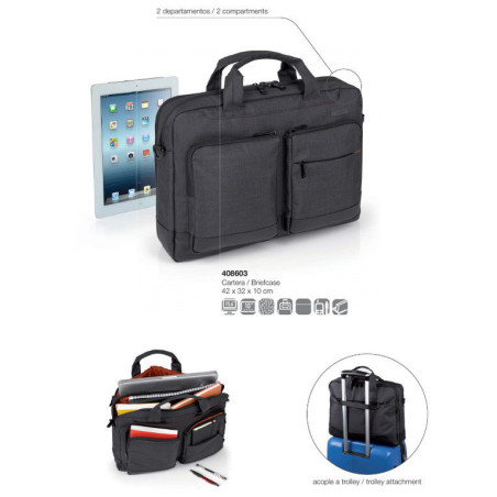 BANDOLERA 2 DEPARTAMENTOS 15,6 GRIS SYSTEM 408603 16 GABOL18 BUSINESS WINTER