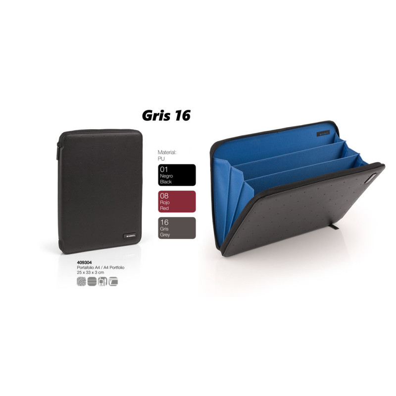 CARPETA CONGRESO A4 FUELLE GRIS ALPHA 409304 16 GABOL18 BUSINESS WINTER
