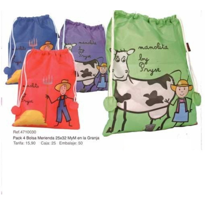 BOLSA MERIENDA PRYSE MYM LA GRANJA  BICHITOS 26CM 4710030