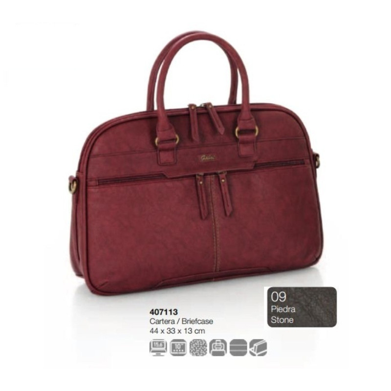 BOLSO GABOL BUSINESS TRIBUNE BANDOLERA 44CM PIEDRA 407113 ^