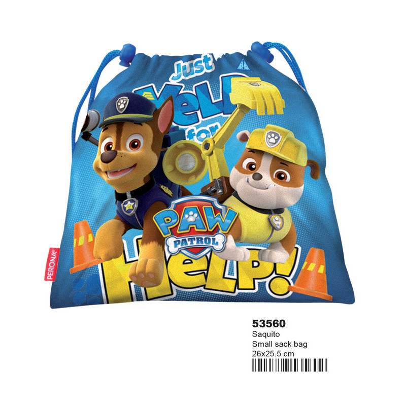 BOLSA MERIENDA PERONA16 PAW PATROL HELP 26CM 53560