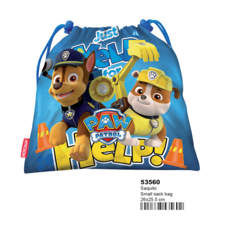 BOLSA MERIENDA PERONA16 PAW PATROL HELP 26CM 53560