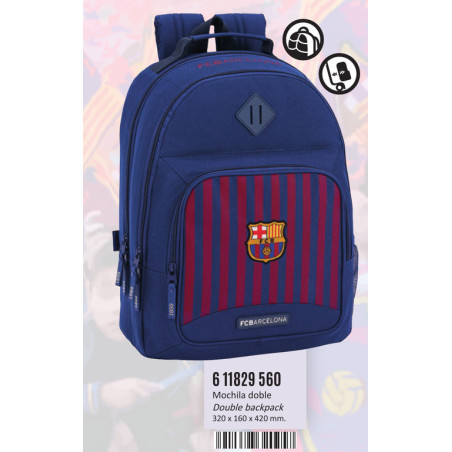 MOCHILA DOBLE ADAPTABLE F.C.BARCELONA 18/19 611829560 SAFTA19 ENERO 32*42