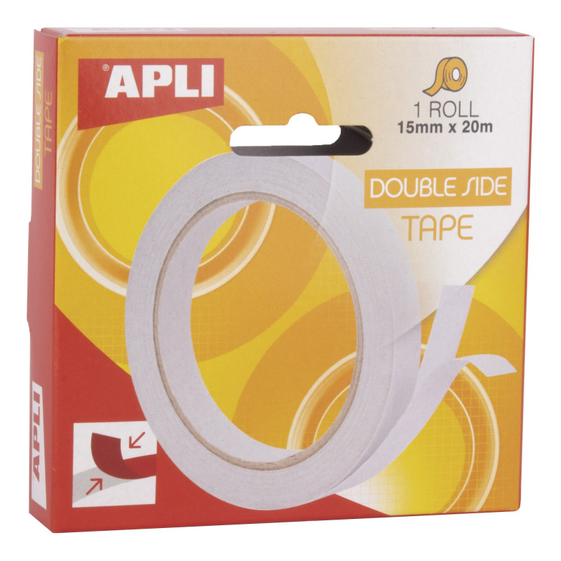 CINTA ADHESIVA DOBLE CARA 15MM X 20 M APLI 17723