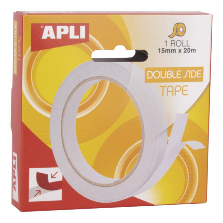 CINTA ADHESIVA DOBLE CARA 15MM X 20 M APLI 17723