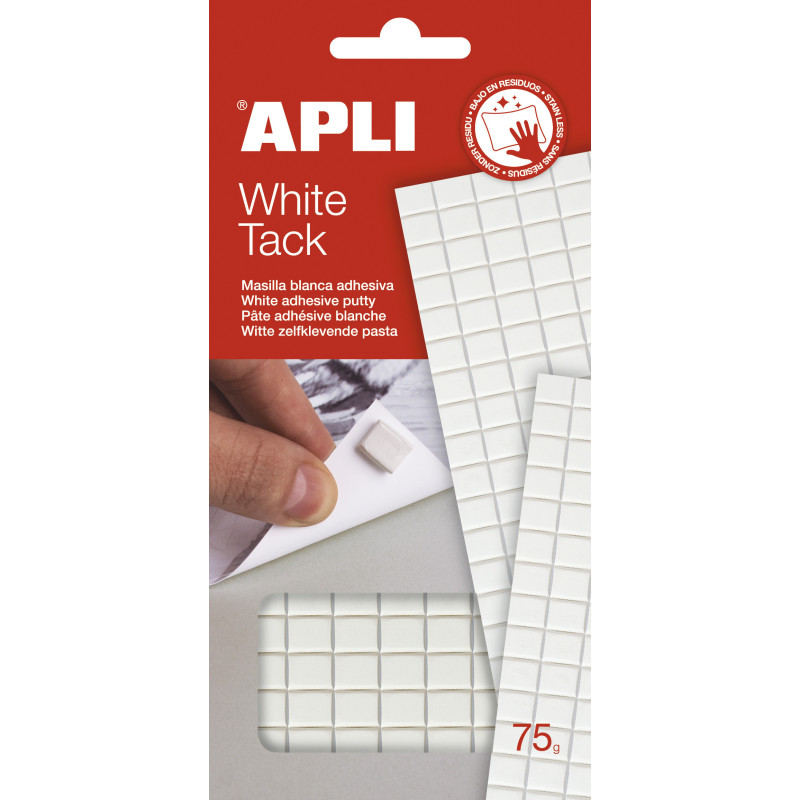 MASILLA ADHESIVA 75GR CUARTEADA BLANCA APLI