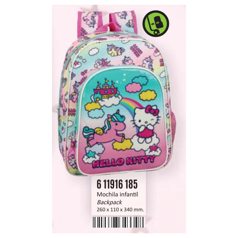MOCHILA INFANTIL ADAPTABLE CARRO HELLO KITTY CANDY UNICORNS 611916185 SAFTA20 ENERO