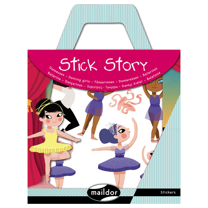 JUEGO MAILDOR STICK STORY BAILARINAS 4 HOJAS ADHESIVOS + FONDO PARA PEGAR AF012O ^