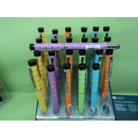 BOLIGRAFO LEBER CON PUNTERA TACTIL METAL 5 COLORES SURTIDOS 01003.20