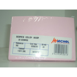 SOBRE MCH TARJETA VISITA COLOR 75*110 PTE 25U ROSA 362