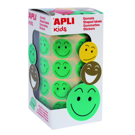 GOMETS CARA FELIZ VERDES ROLLO 900UDS. APLI. 14373