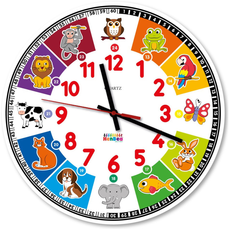RELOJ DIDÁCTICO SIN MARCO NI ESFERA 30 CM ANIMALES