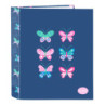 CARPETA F. 4 ANILLAS 35MM LOMO ANCHO BLACKFIT8 "MARIPOSAS" SAFTA26 542630657 33X27 UNIDAD