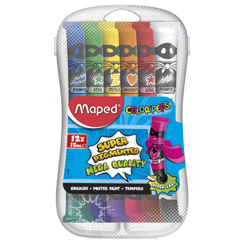 TEMPERA MAPED GOUACHE 12 COLORES 12ML SUPER PIGMENTED 810520