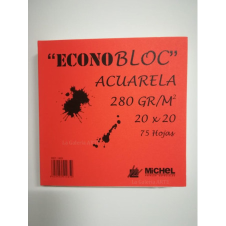 PAPEL MCH ECONOBLOC ACUARELA 20*20 280G BLOC 75H