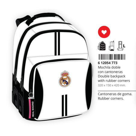 MOCHILA DOBLE ADAPT.CARRO REAL MADRID 1ª EQUIP. 20/21 612054773 42*32 SAFTA22