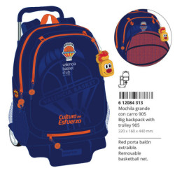 MOCHILA 665+CARRO 905 VALENCIA BASKET SAFTA26 612084313 44X32 UNIDAD
