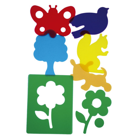 PLANTILLAS EDUCATIVAS EN EL PARQUE 23.5 X 17CM SET 6UDS. PP TRASLÚCIDAS HENBEA