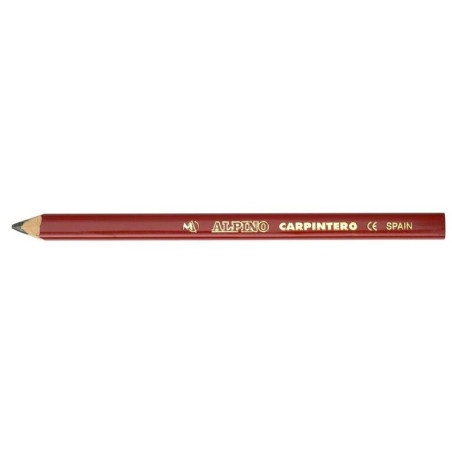 LAPIZ ALPINO CARPINTERO BARNIZADO ROJO C/24U