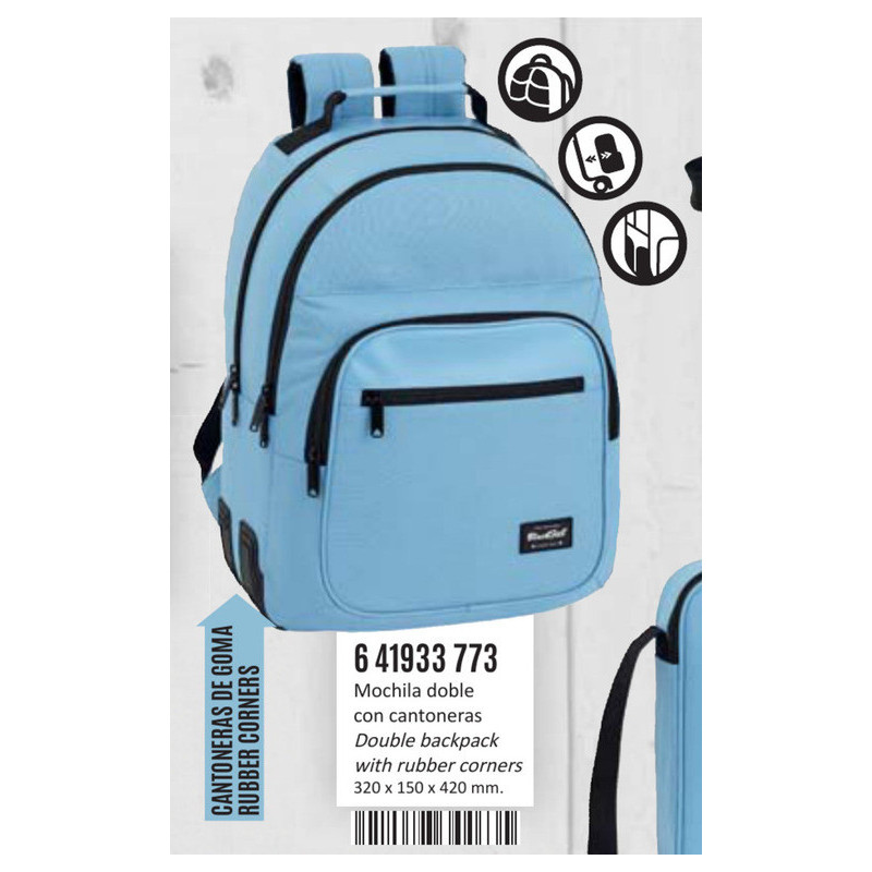 MOCHILA DOBLE ADAPTABLE CARRO BLACKFIT8 BLUE 641933773 SAFTA20 ENERO