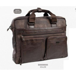 MALETIN MATTIES NEW DE LUXE BANDOLERA POLIPIEL CAFE 40CM 6685