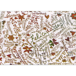 PAPEL REGALO ROLLO 62 SETIMPRES ESTUCADO FELICIDADES FONDO BLANCO E8B