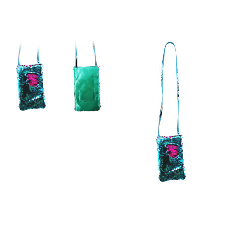 BOLSO BANDOLERA DMM CON LENTEJUELAS VERDE/ROSA DMM0035VR