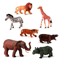 ANIMALES SELVA PLASTICO 7 FIGURAS BOTE MINILAND 25123