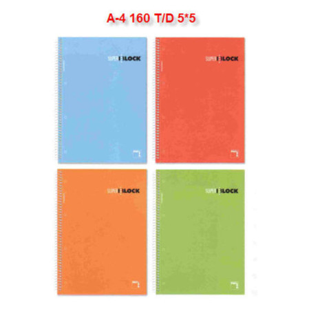 CUADERNO EUROPEAN A-4 160H TD PACSA SUPERBLOC 60G CUADROS 5*5 16441