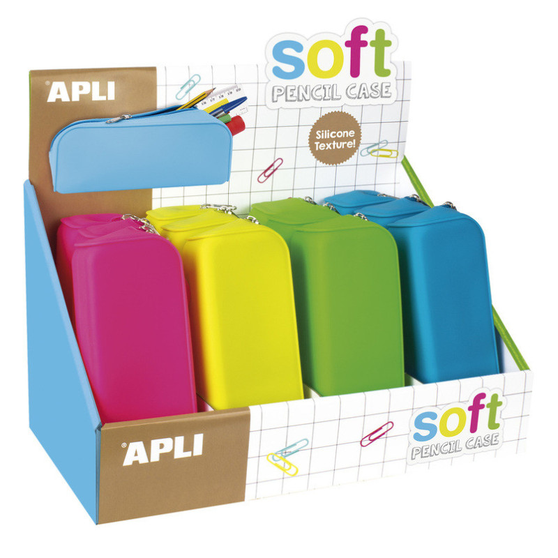 PORTATODO APLI SILICONA 1 CREMALLERA COLORES FLUOR SOFT COLLECTION UNIDAD 16300 (12)