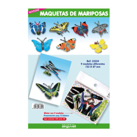 MAQUETAS 3D ARGU RECORTABLES MARIPOSAS PTE/9U 33354 ^