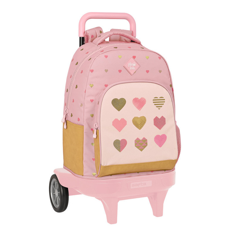 MOCHILA GDE. C/RUEDAS COMPACT EVOL. EXT. GLOWLAB "HEARTS" SAFTA23 ENERO 612317218