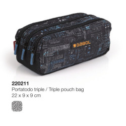 PORTATODO GABOL17 SCHOOL POWER TRIPLE CUADRADO 22CM 220211 ^