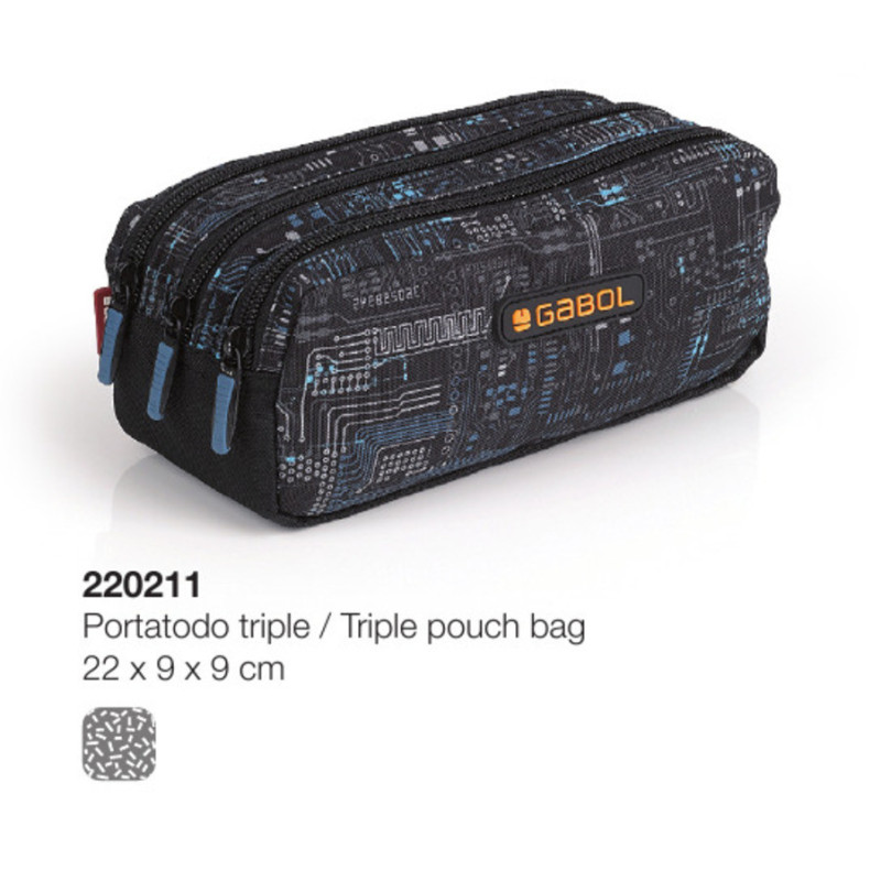 PORTATODO GABOL17 SCHOOL POWER TRIPLE CUADRADO 22CM 220211 ^