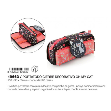 PORTATODO MIQUELRIUS20 OH MY CAT CIERRE DECORATIVO 19663