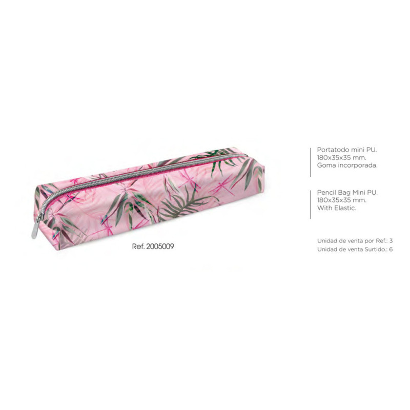 PORTATODO PU  MINI C/GOMA SENFORT18 WINTER PREMIUM 09-PINK JUNGLE 200500 09