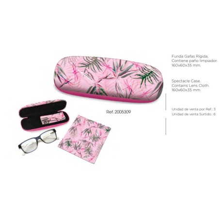 ESTUCHE PARA GAFAS C/PAÑO LIMPIADOR SENFORT18 WINTER PREMIUM 09-PINK JUNGLE 200530 09