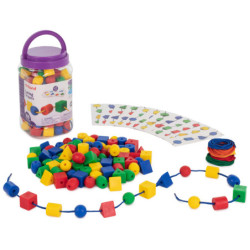 ENSARTAR FORMAS DIVERSAS 25MM 100 PIEZAS + 10 CORDONES MINILAND 31752