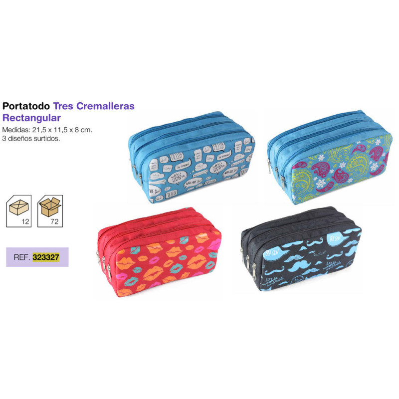 PORTATODO LAGART TRIPLE DISEÑOS SURTIDOS POESSA 323327