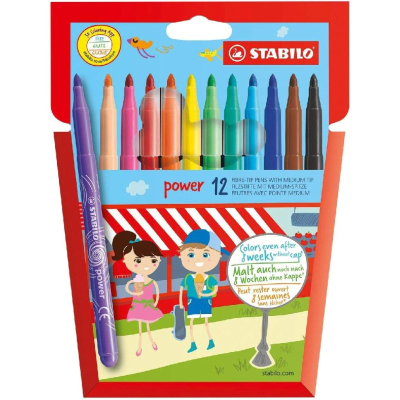 MARCD.ES COLORES CJ.12 UDS STABILO POWER