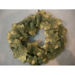 CORONA VID ORO LAZO VERDE 35CM 50842 ^