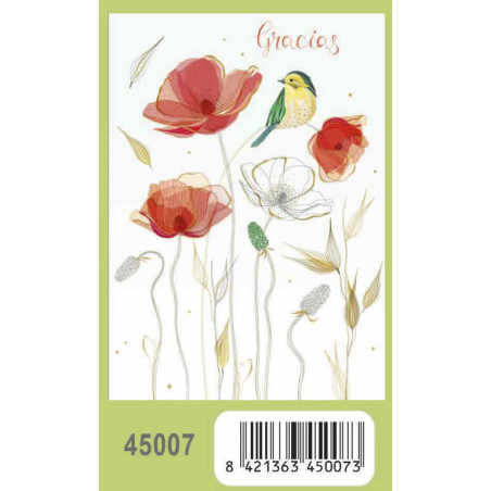 TARJETA FELICITACION ARGU TURNOWSKY GRABADO FLORES 45007