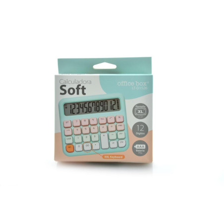 CALCULADORA SOBREMESA OFFICE BOX TECLAS RELIEVE SOFT AZUL LT-D1526