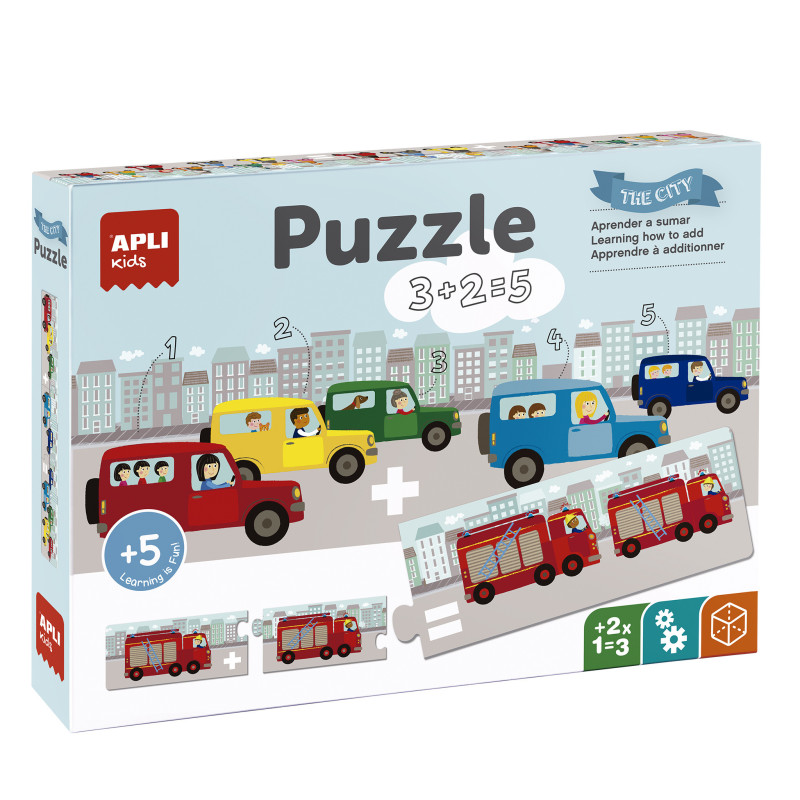 PUZLE SUMAS TRANSPORTES 30UDS APLI 17196