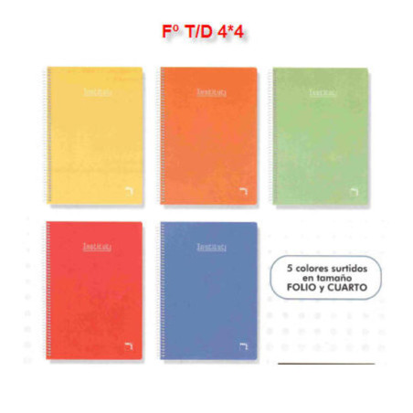 CUADERNO TD FOLIO 80H PACSA INSTITUT CUADROS 4*4 16220 SURTIDO