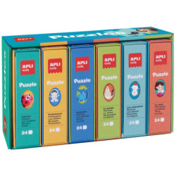 PUZZLES CAJA CON 6 PUZZLES DISTINTOS 24 PIEZAS CADA UNO APLI