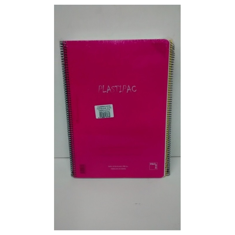 CUADERNO T PP FOLIO 80H PACSA PLASTIPAC 90G RAYADO 46 3*3*16 16476